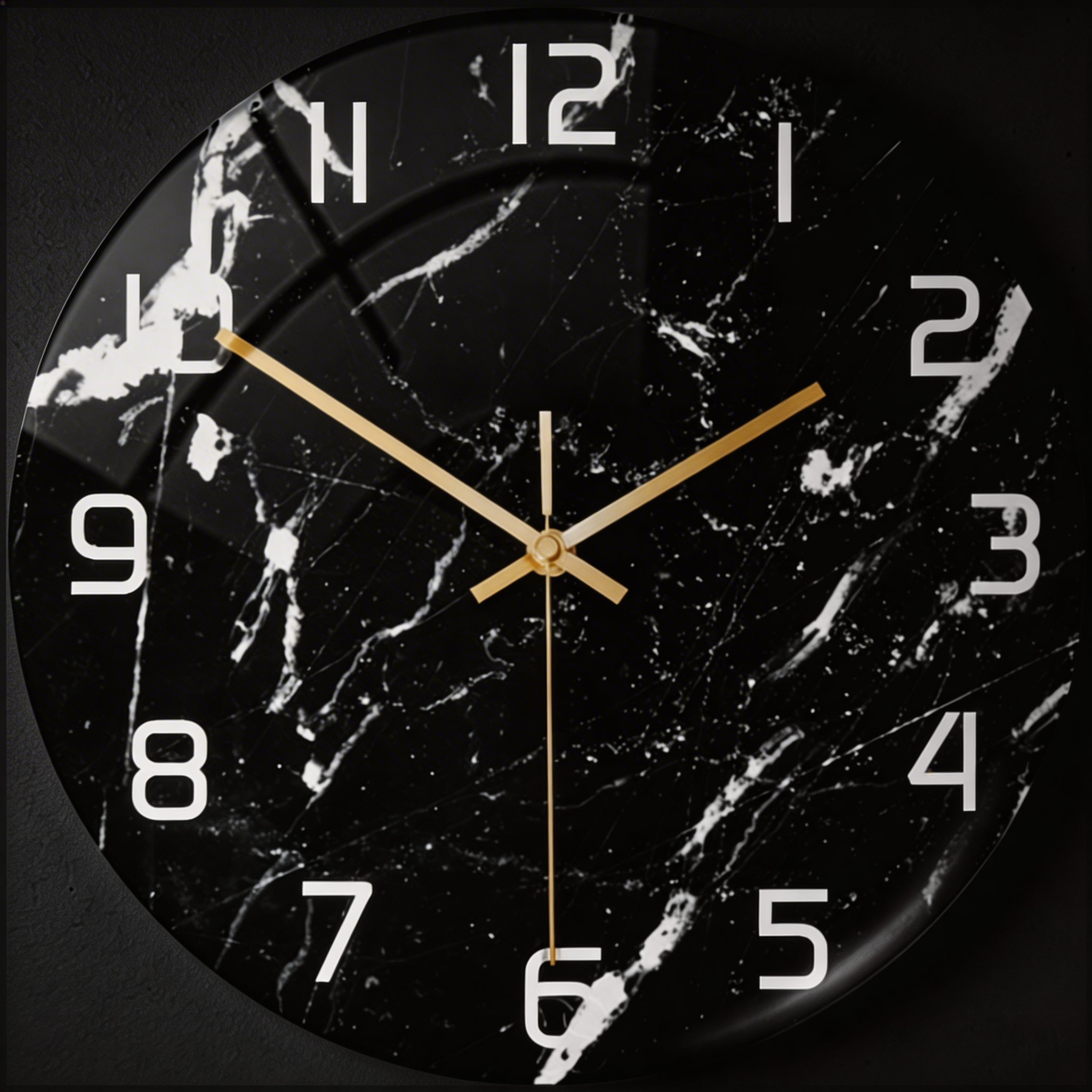 Marble-Effect Silent Wall Clock – Modern Design