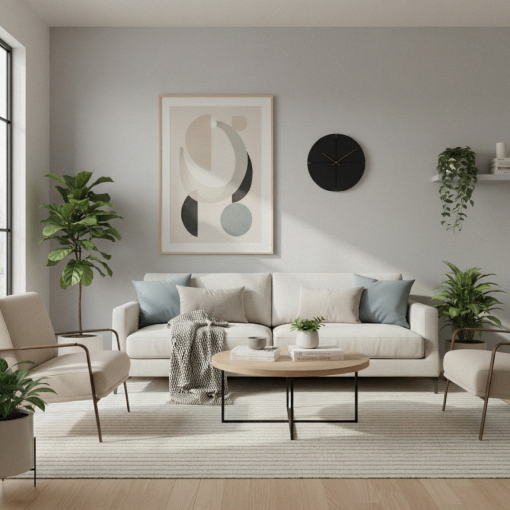 Arramon Silent Wall Clock – Natural Wood Design