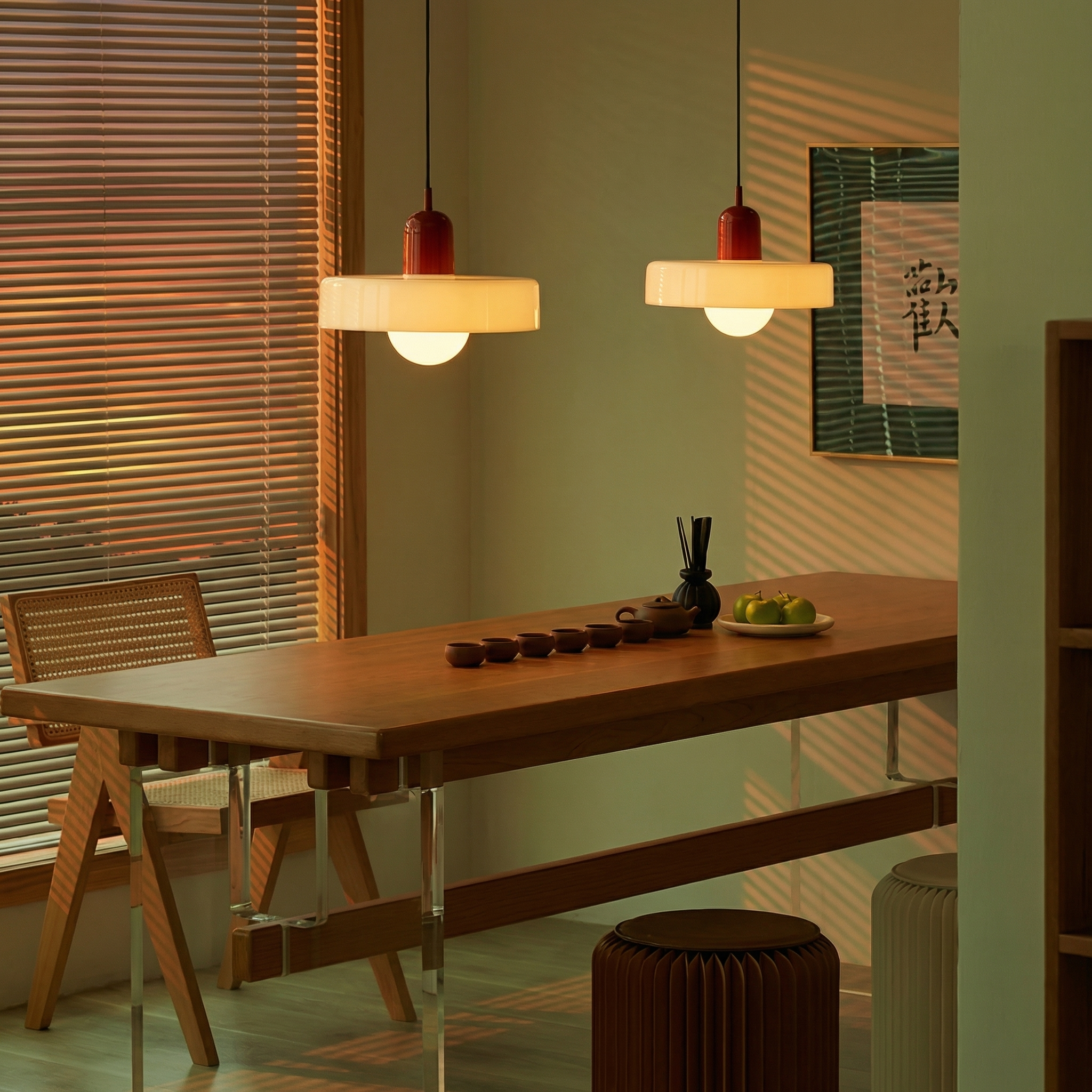 Bauhaus Colored Glass Pendant Light – Modern Design