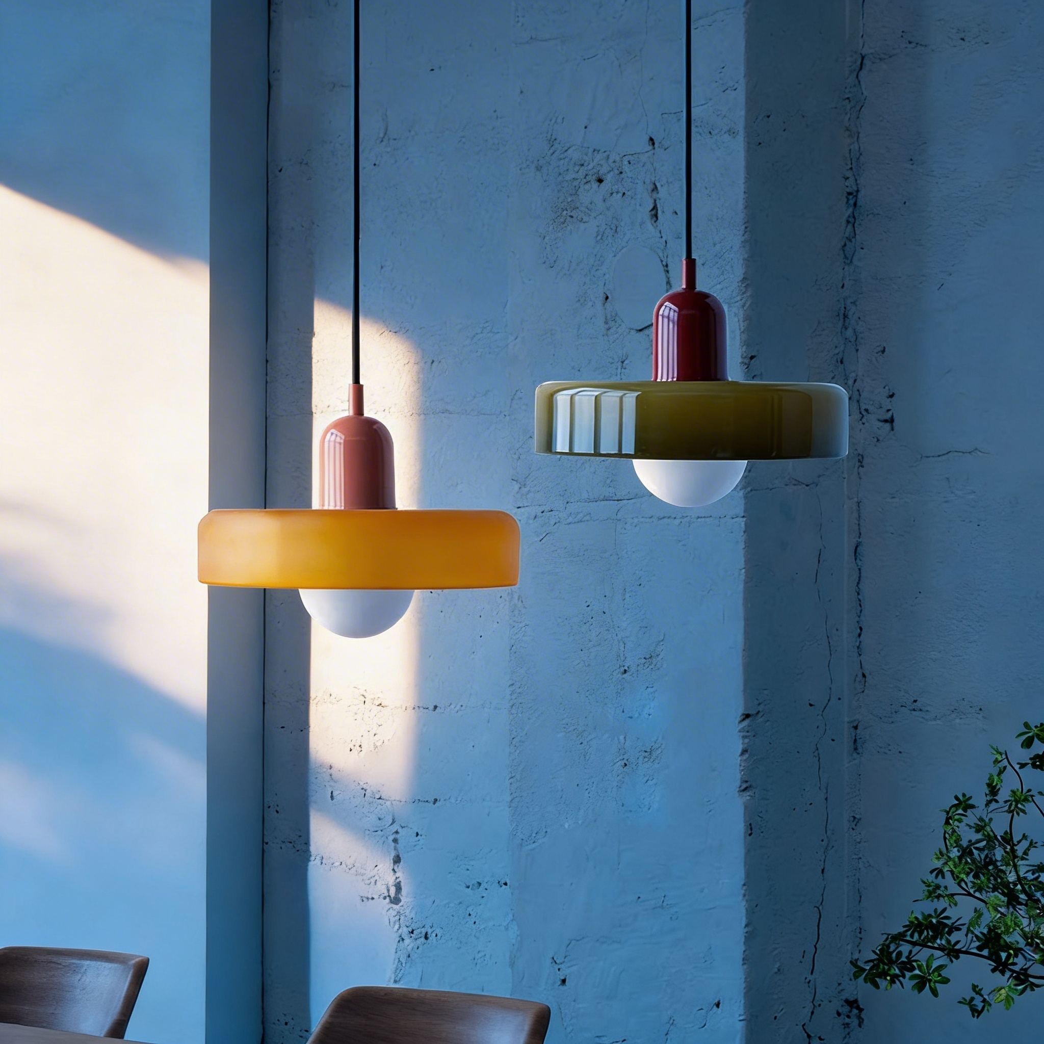Bauhaus Colored Glass Pendant Light – Modern Design