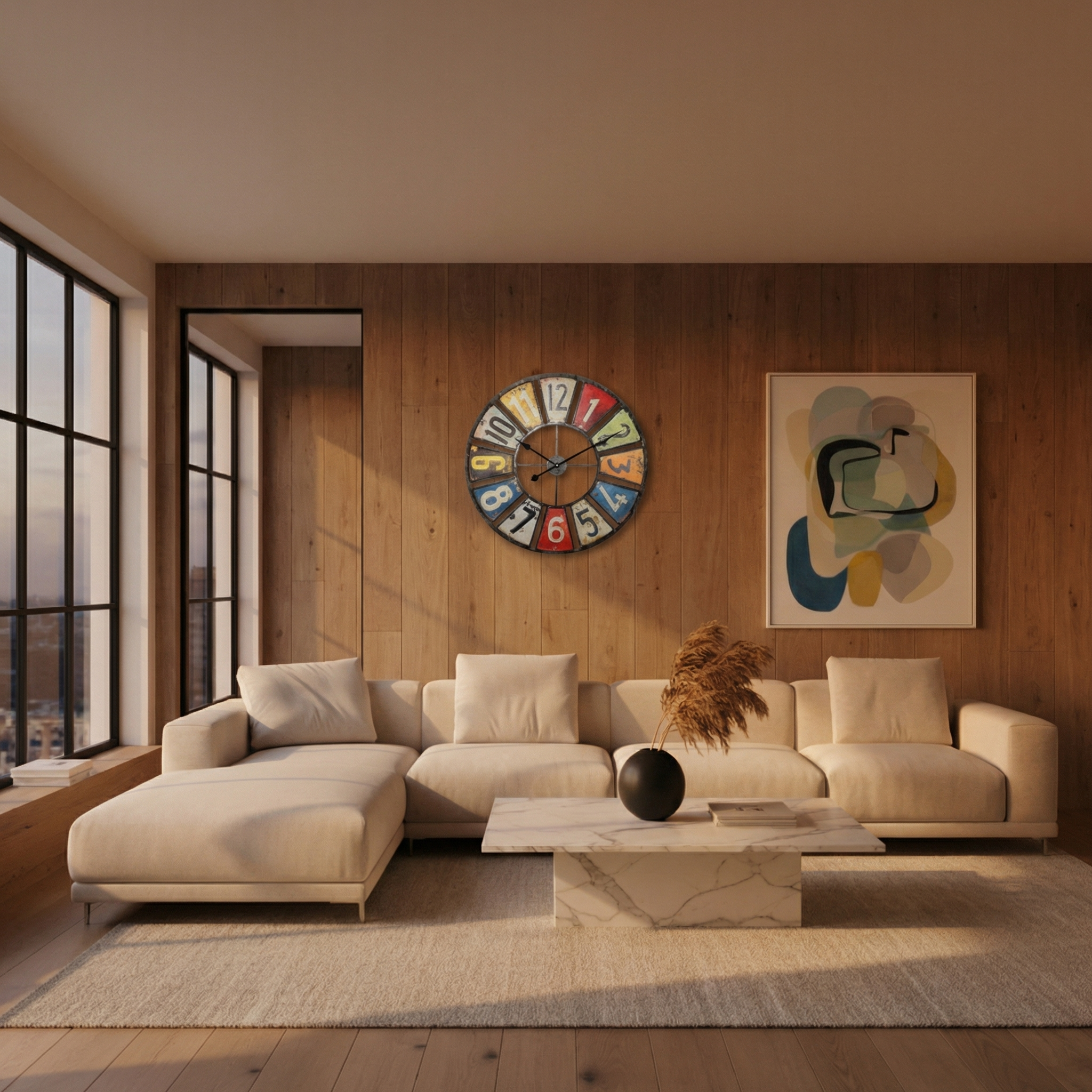 Colorful Retro Wall Clock – Indoor & Outdoor