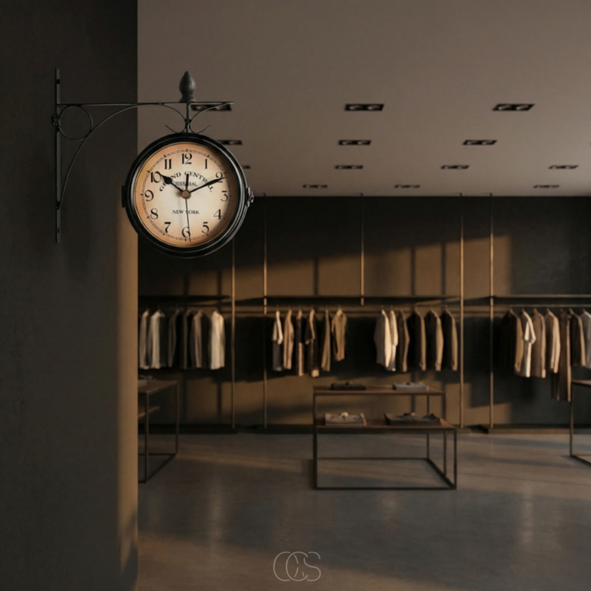 Double-Sided Vintage Wall Clock – Classic Station Design