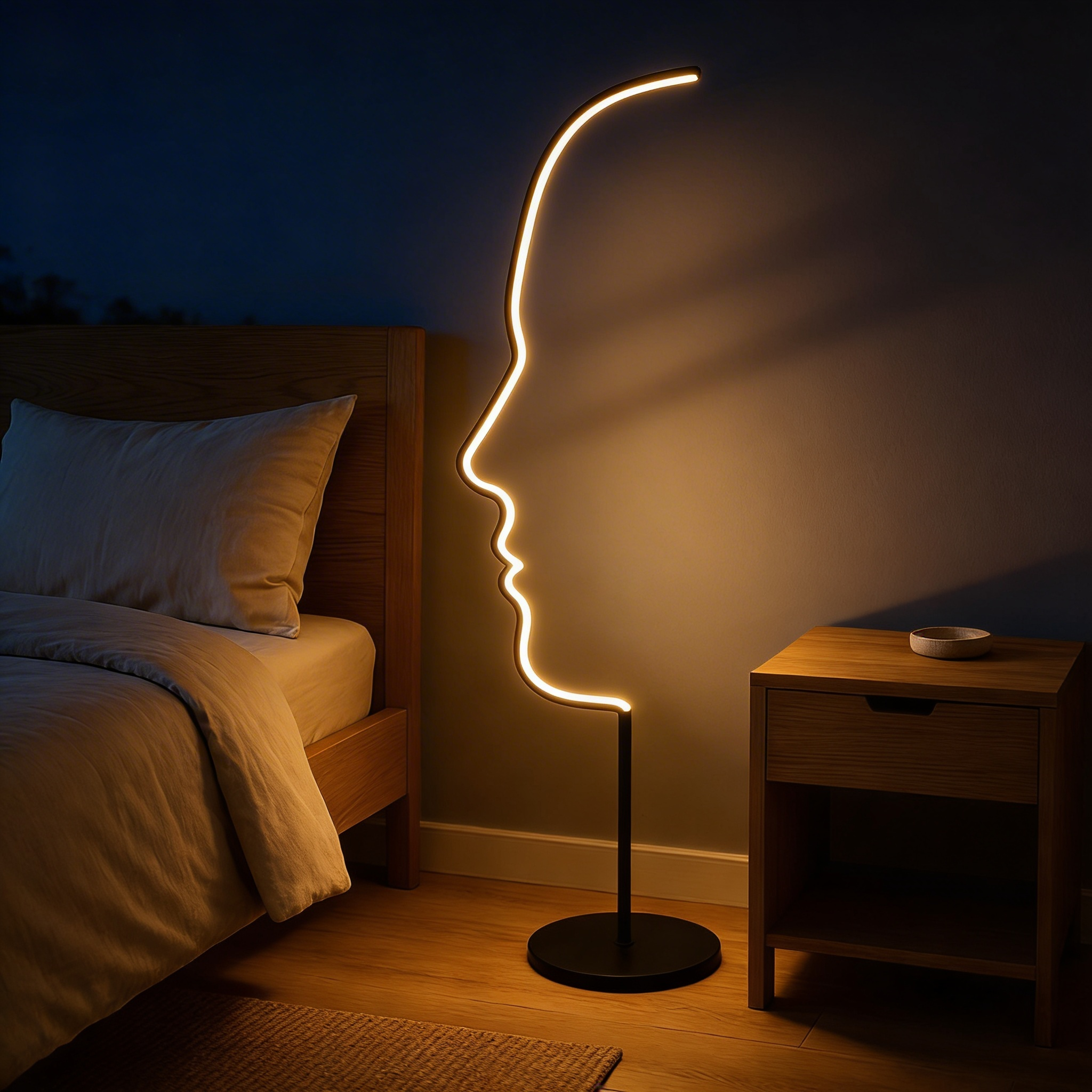 Face Sculptural Floor Lamp – Contemporary Design