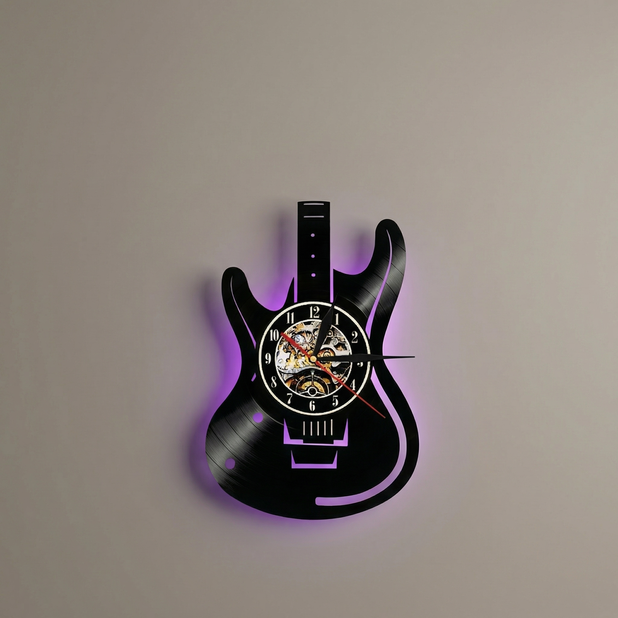 Guitar Vinyl Wall Clock – Music-Inspired Design