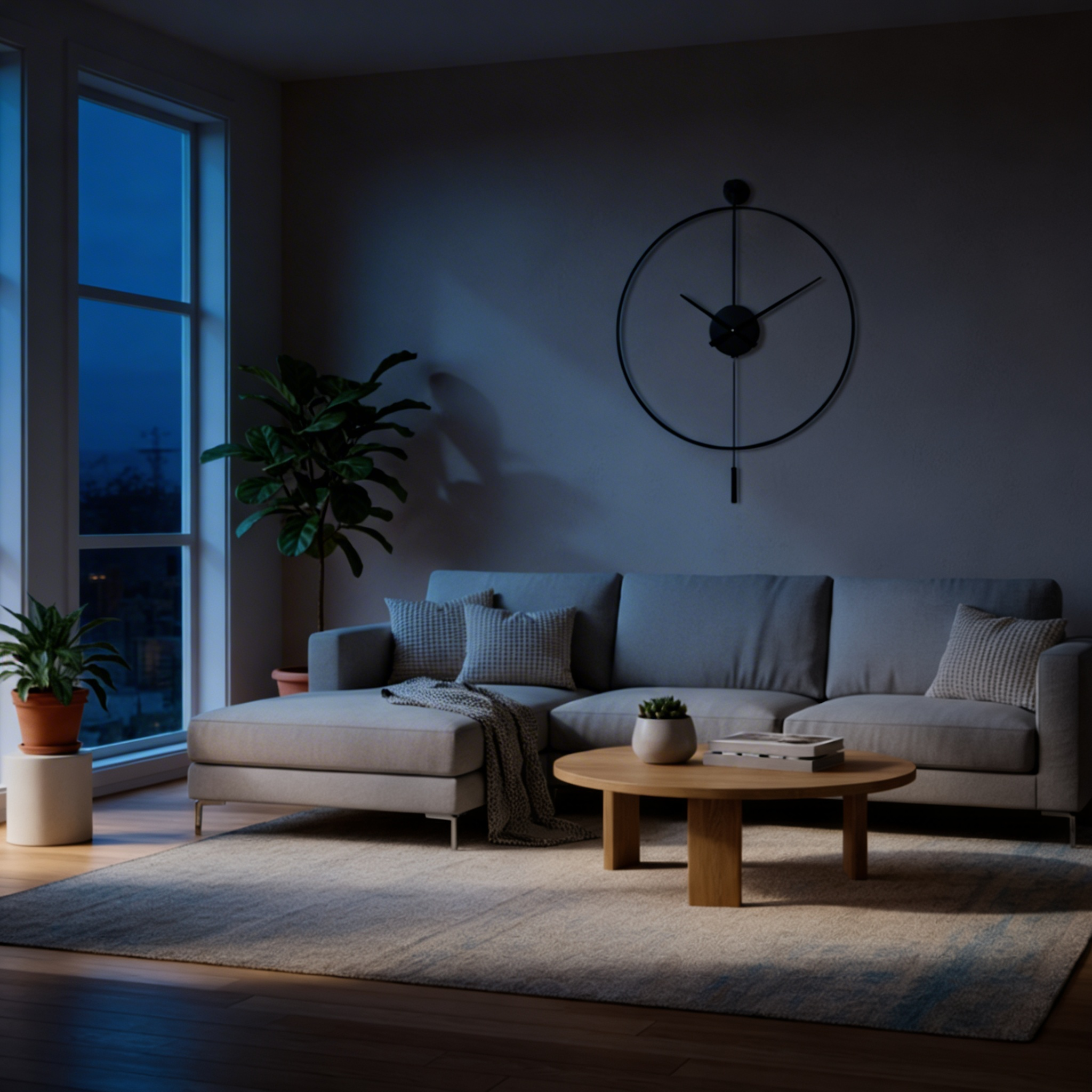 Large Silent Wall Clock – Classic Design with Pendulum