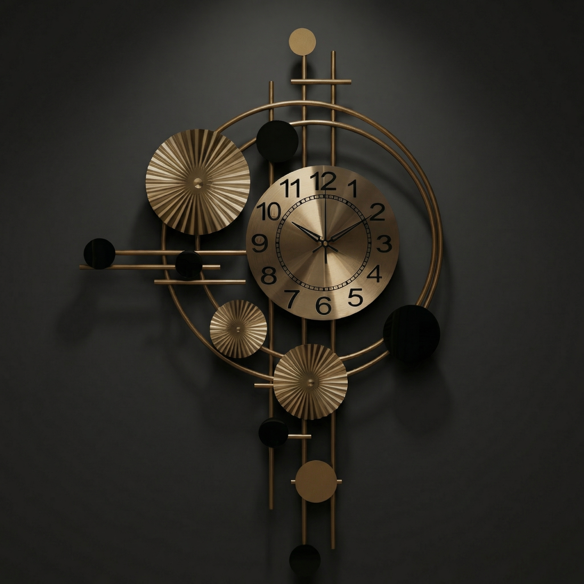 Modern Silent Design Wall Clock – Metal Open Frame