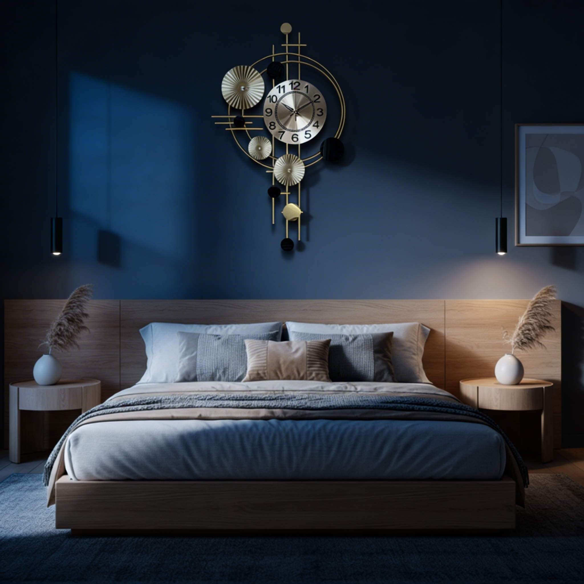 Modern Silent Design Wall Clock – Metal Open Frame