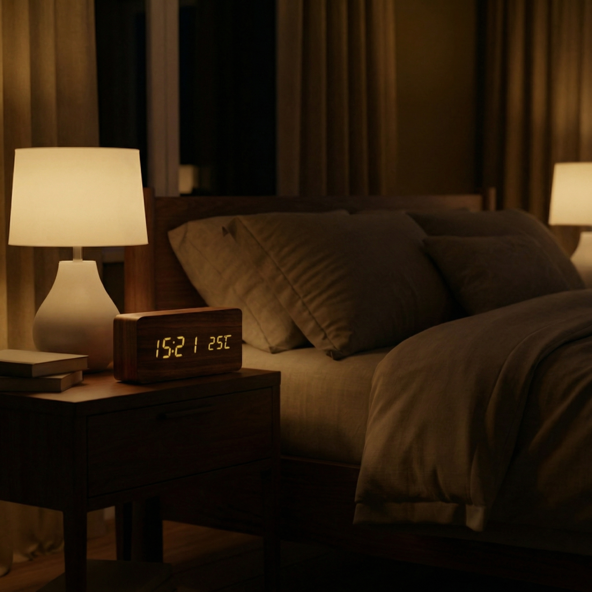 Multifunctional Digital Alarm Clock with Wireless Charging – LED Display