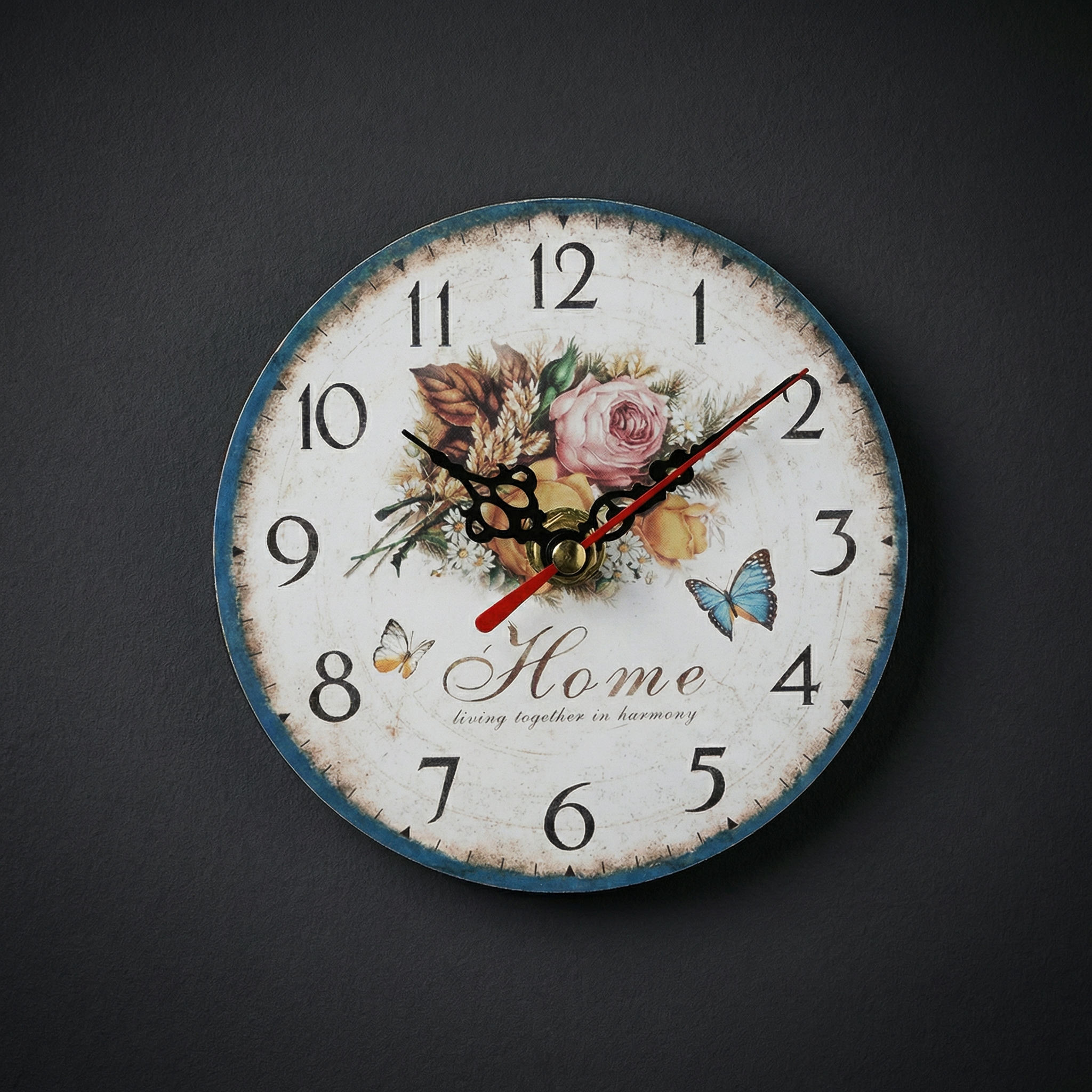 Natural Butterfly Wall Clock – Quiet Design