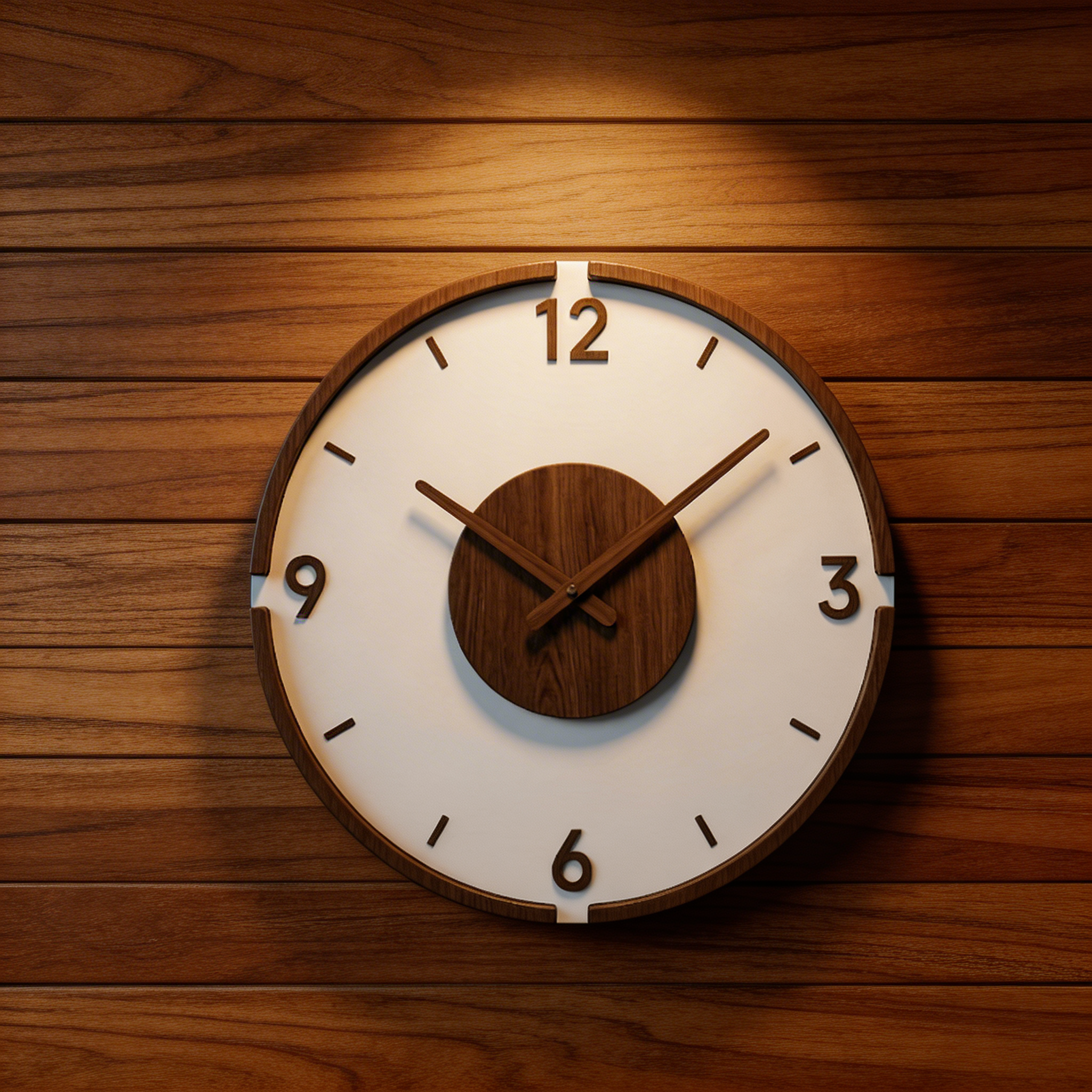 Nordic Silent Wall Clock – Wood & Acrylic Design