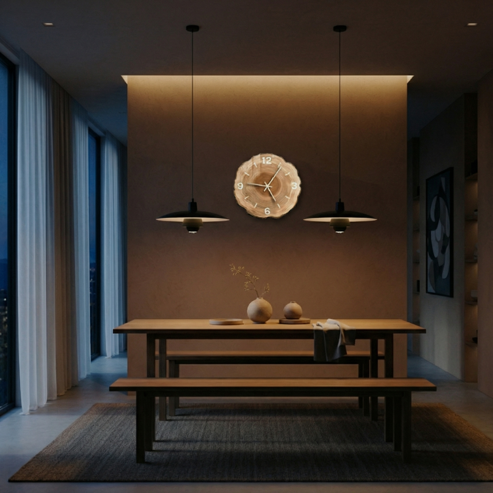 Silent Wooden Wall Clock – Natural Look Design