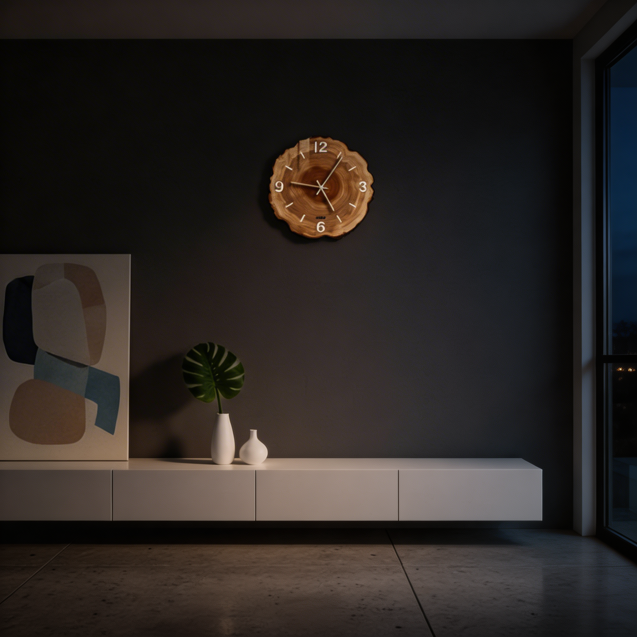 Silent Wooden Wall Clock – Natural Look Design