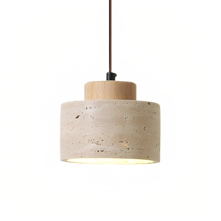 Travertine Stone Pendant Light – Natural Minimalist Design