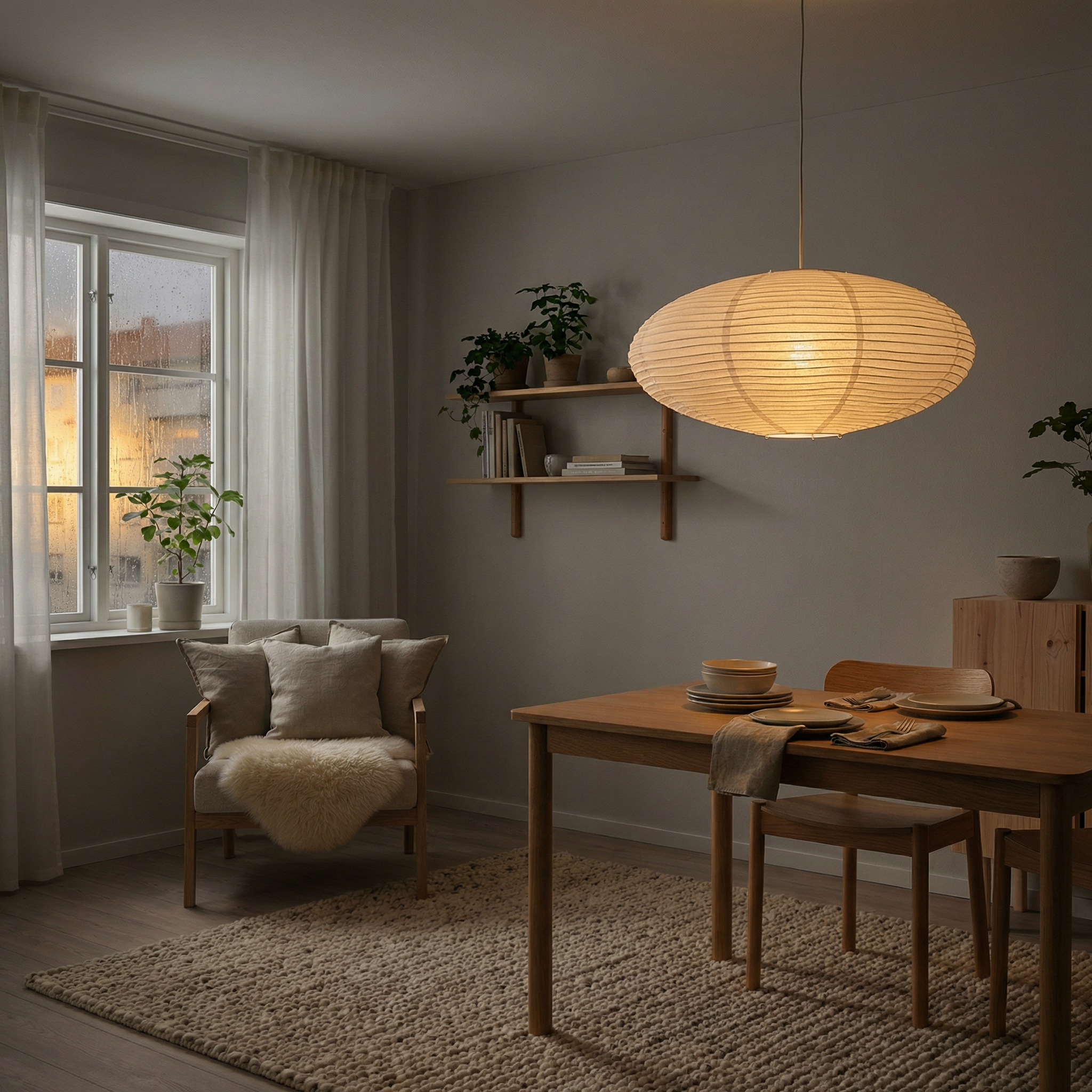 Wabi Paper Pendant Light – Natural Minimalist Design