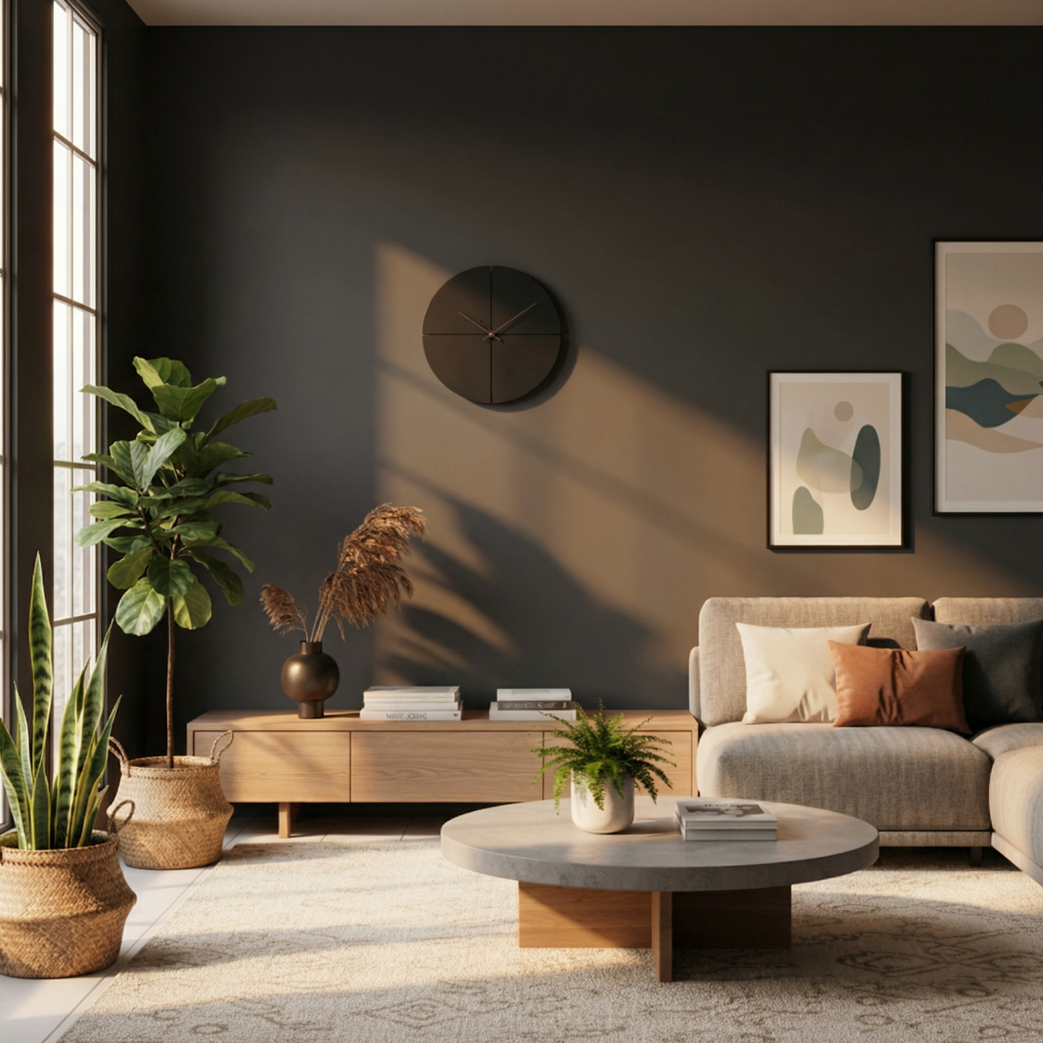 Arramon Silent Wall Clock – Natural Wood Design