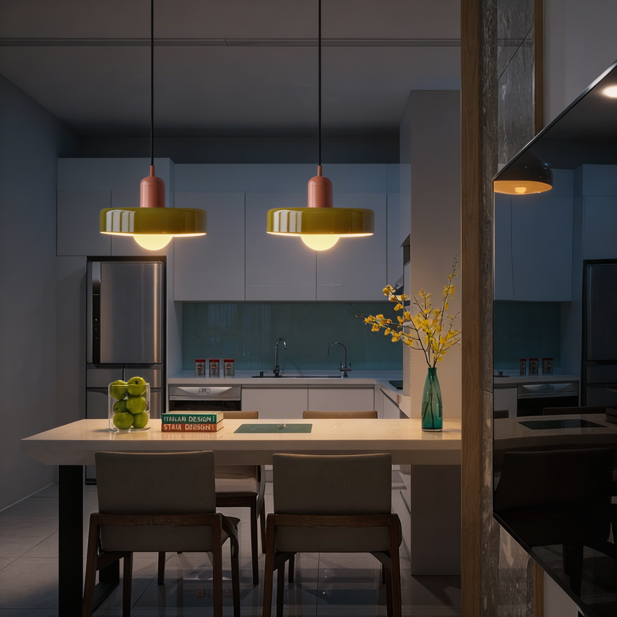 Bauhaus Colored Glass Pendant Light – Modern Design