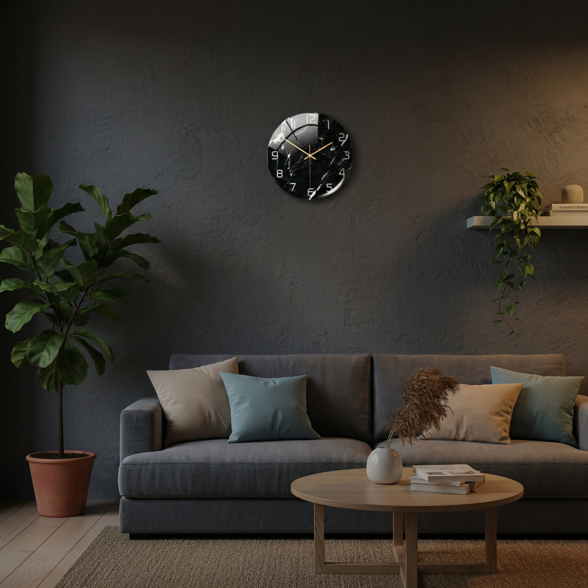 Marble-Effect Silent Wall Clock – Modern Design