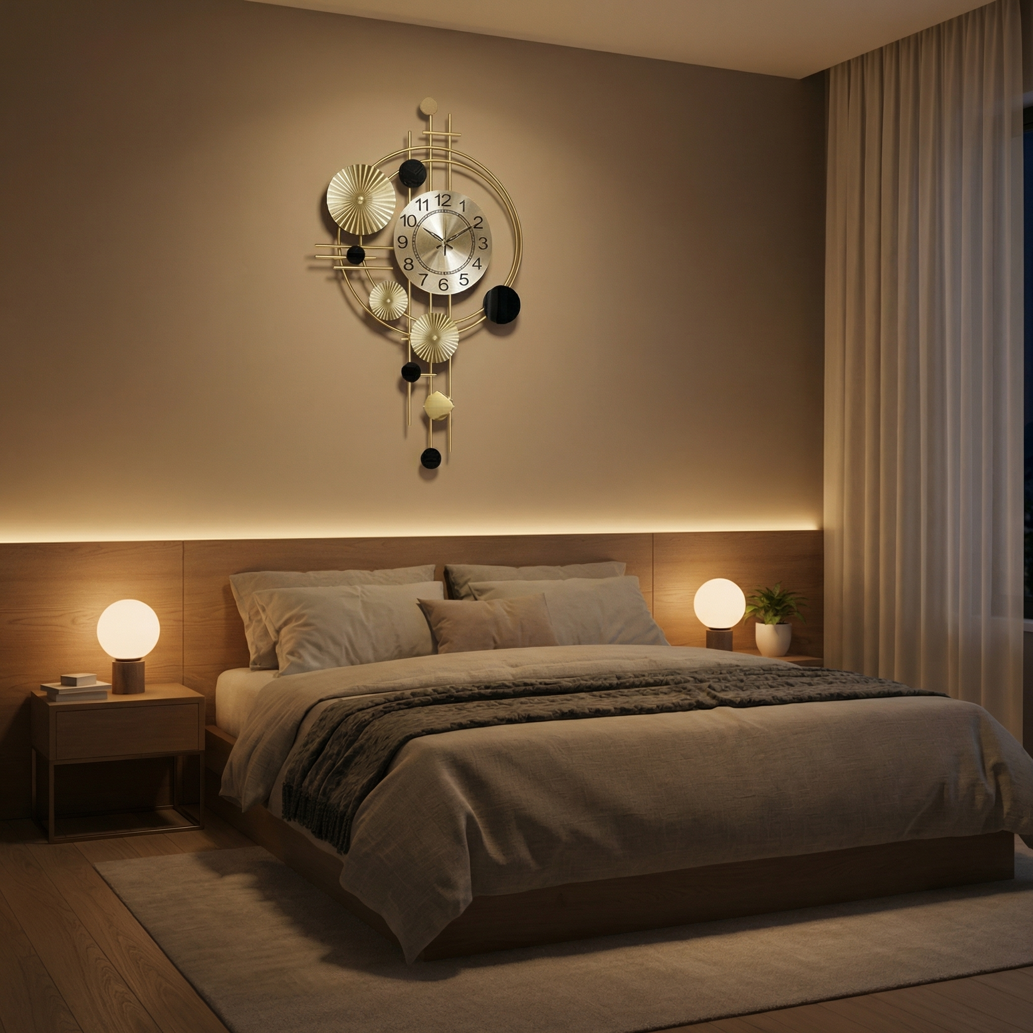 Modern Silent Design Wall Clock – Metal Open Frame