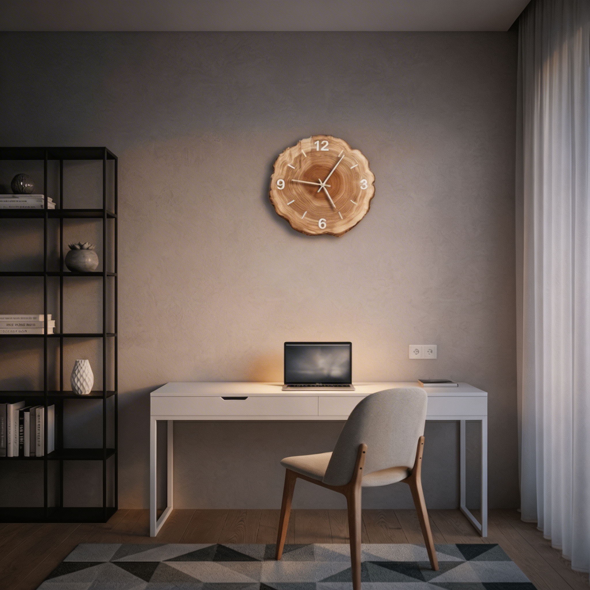 Silent Wooden Wall Clock – Natural Look Design