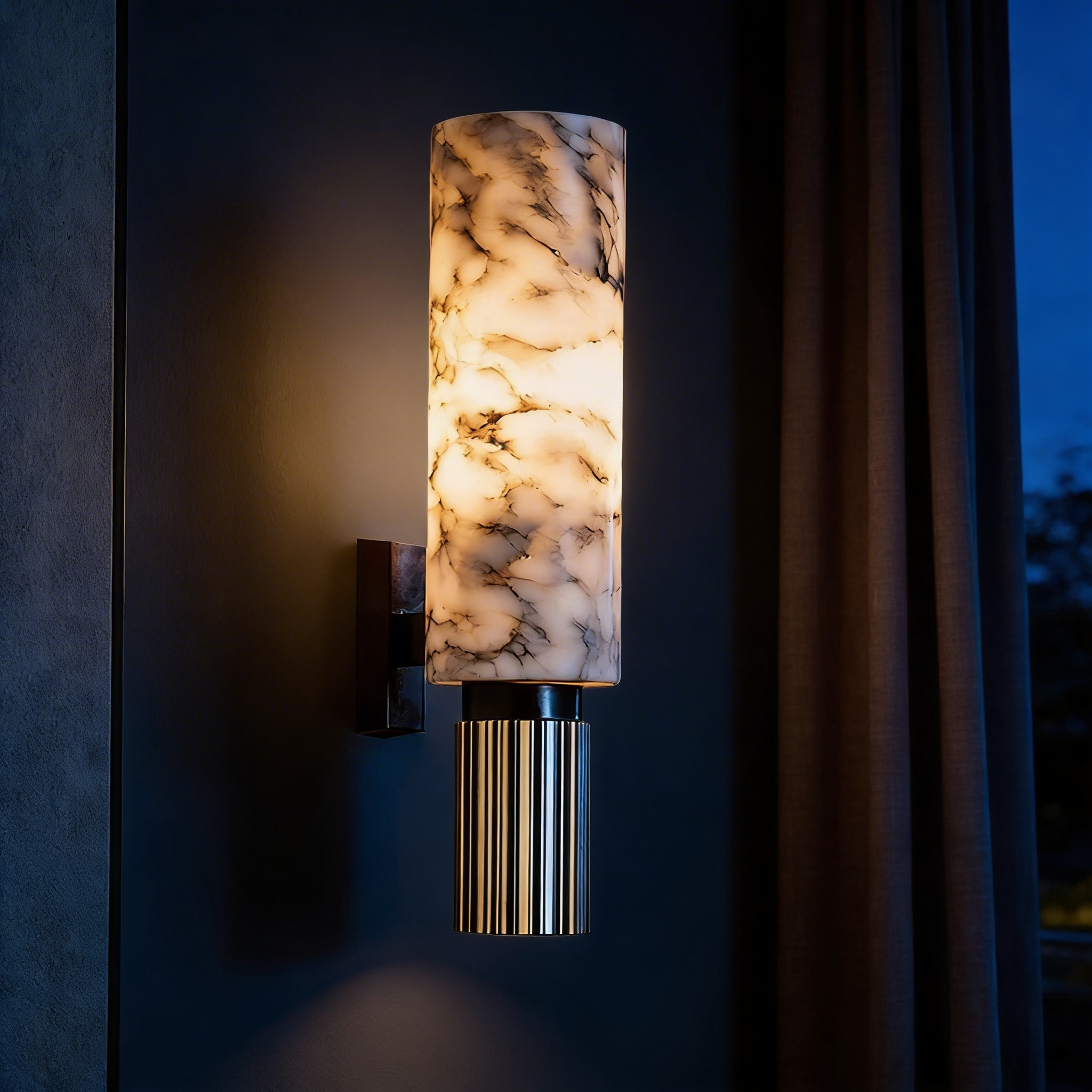 Stone & Copper Wall Light – Industrial Natural Design