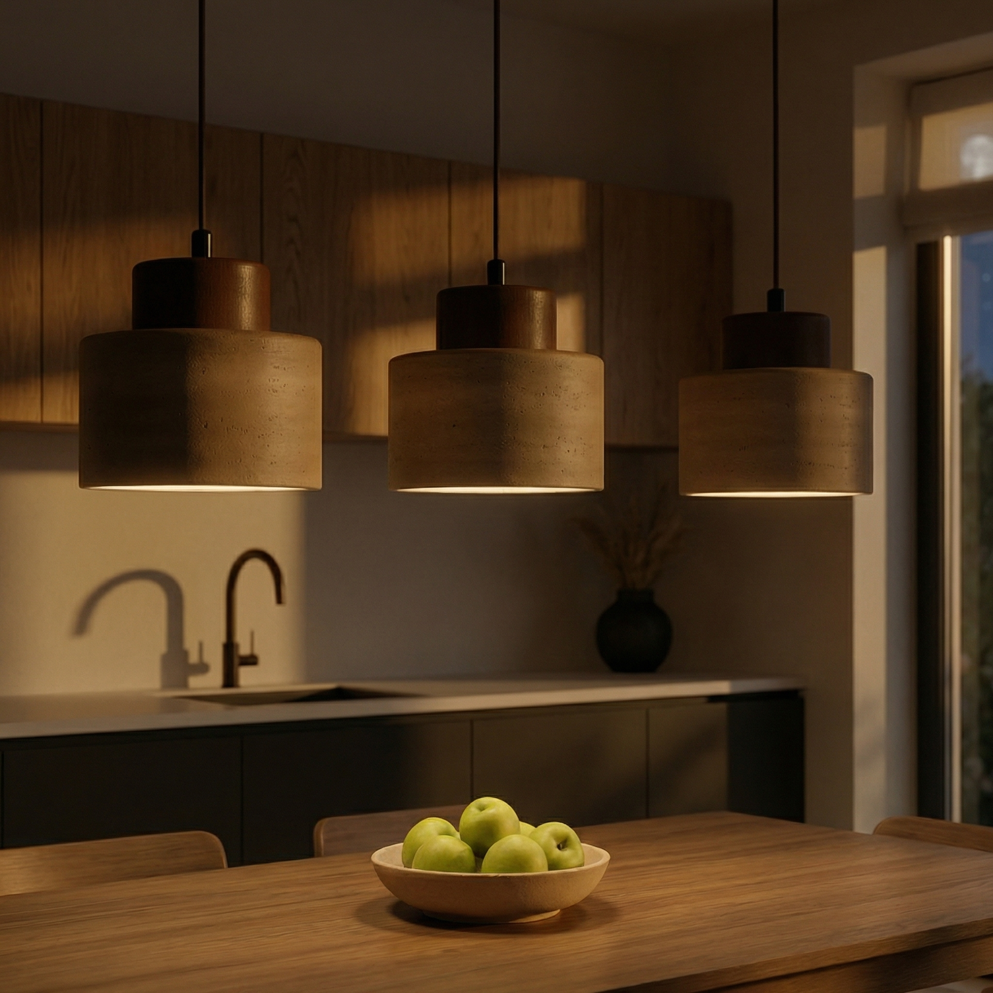 Travertine Stone Pendant Light – Natural Minimalist Design